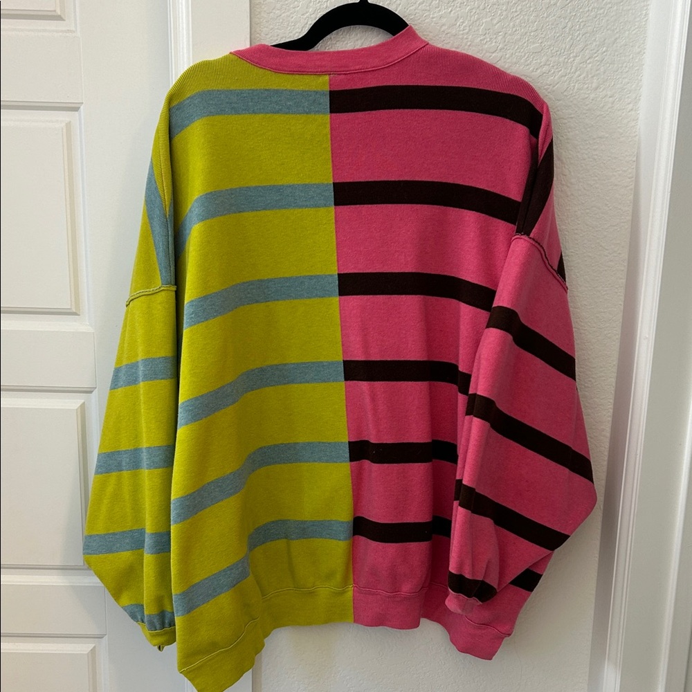 Free People Pink and Green Striped Knit - Picture 3 of 3